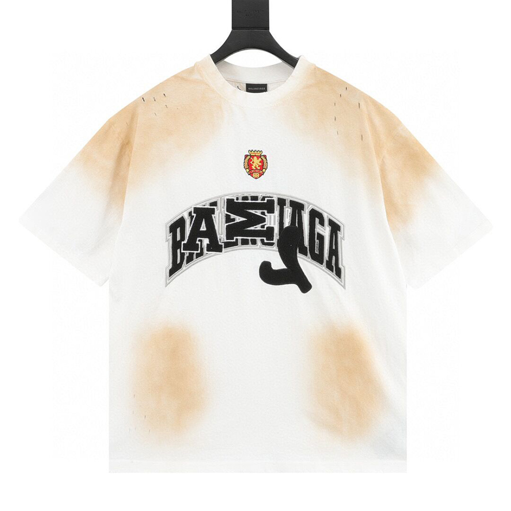 Balenciaga industrial style embroidered crew neck short sleeves