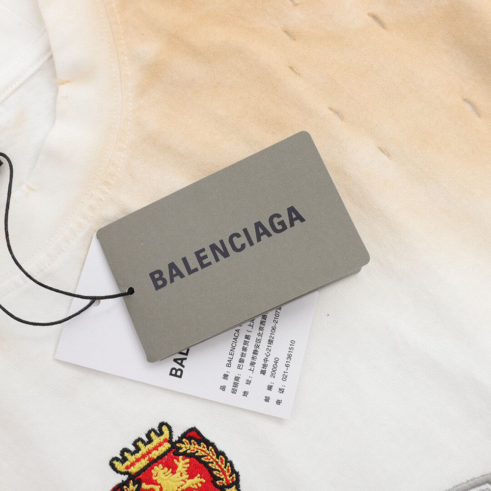 Balenciaga industrial style embroidered crew neck short sleeves