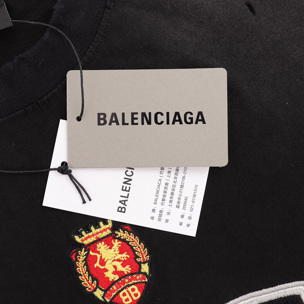 Balenciaga industrial style embroidered crew neck short sleeves