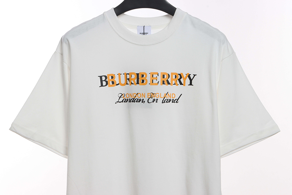 Burberry overlapping hot stamping letter short sleeves