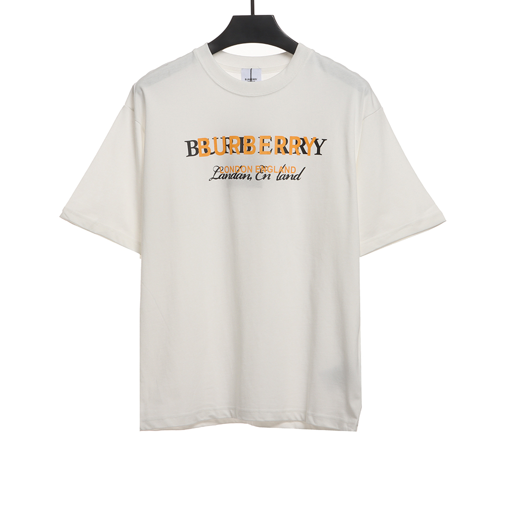 Burberry overlapping hot stamping letter short sleeves