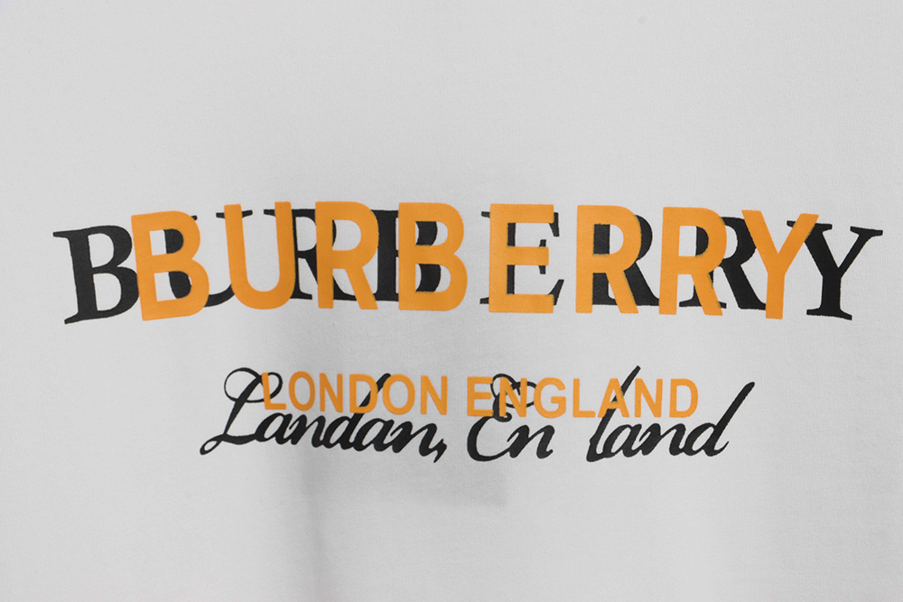 Burberry overlapping hot stamping letter short sleeves