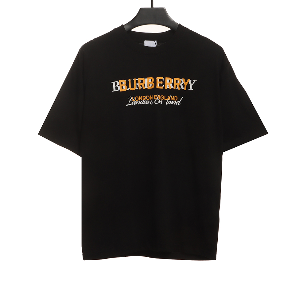 Burberry overlapping hot stamping letter short sleeves
