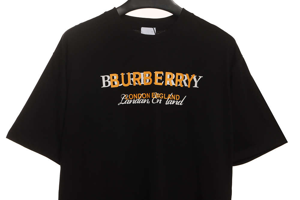 Burberry overlapping hot stamping letter short sleeves