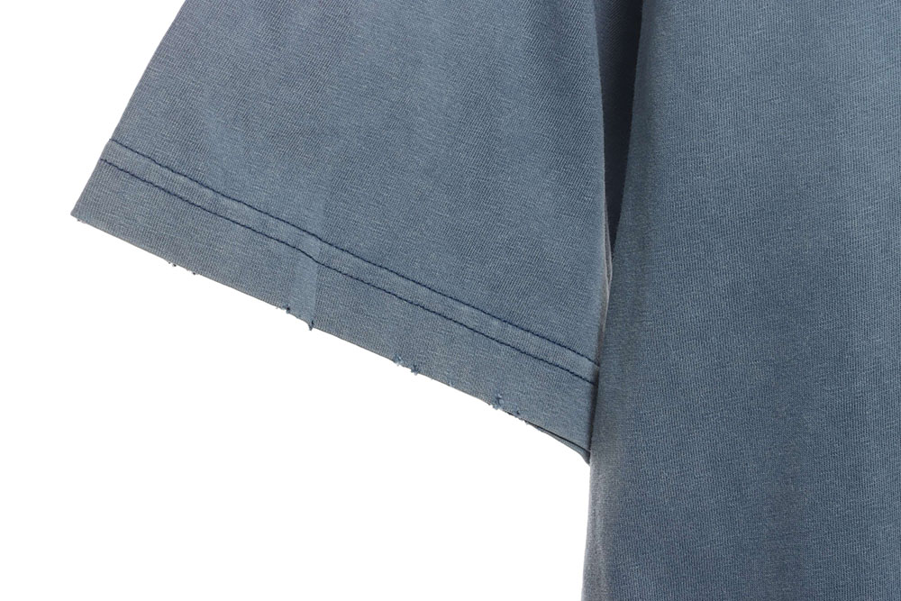 Balenciaga blue patch gradient washed short sleeves