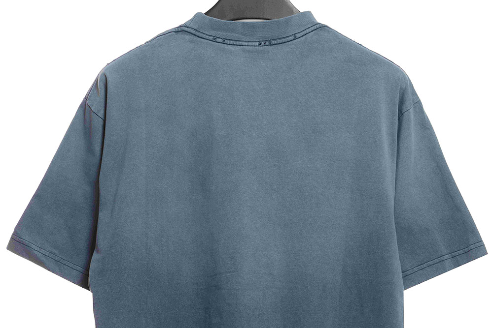 Balenciaga blue patch gradient washed short sleeves