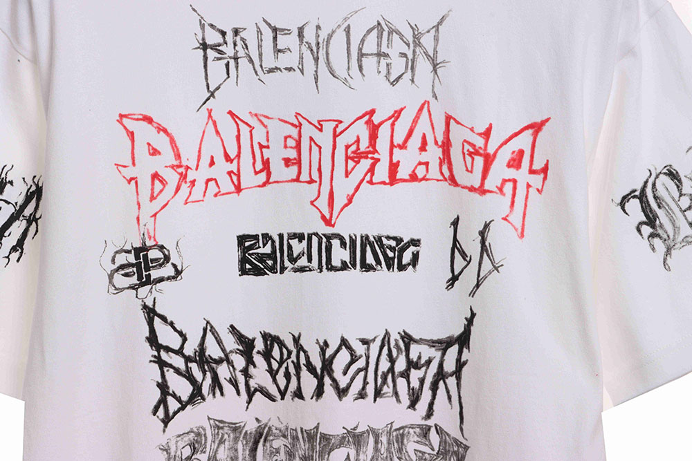 Balenciaga Year of the Dragon limited edition graffiti lettering short sleeves