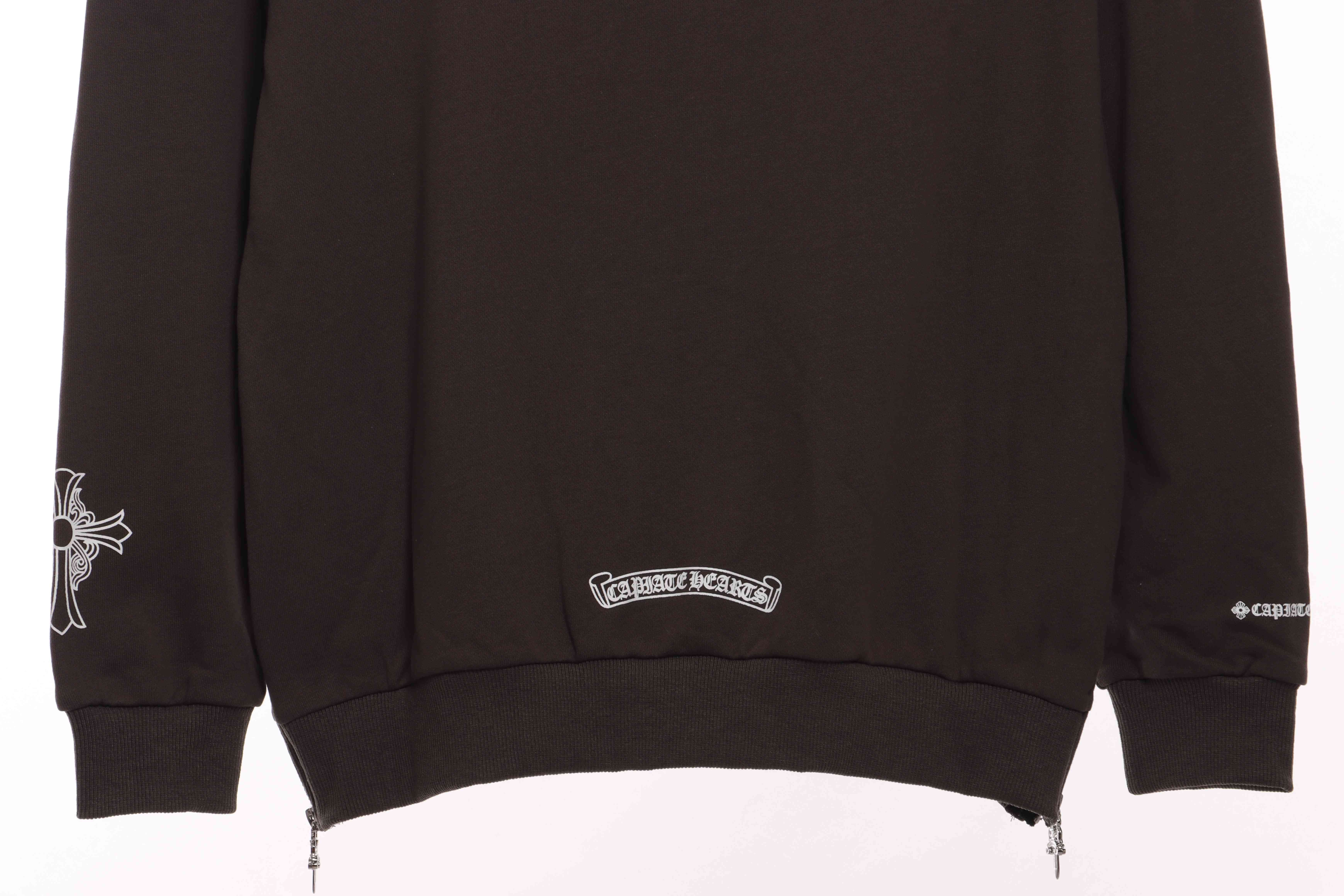 Chrome Hearts side-zip crew neck sweatshirt