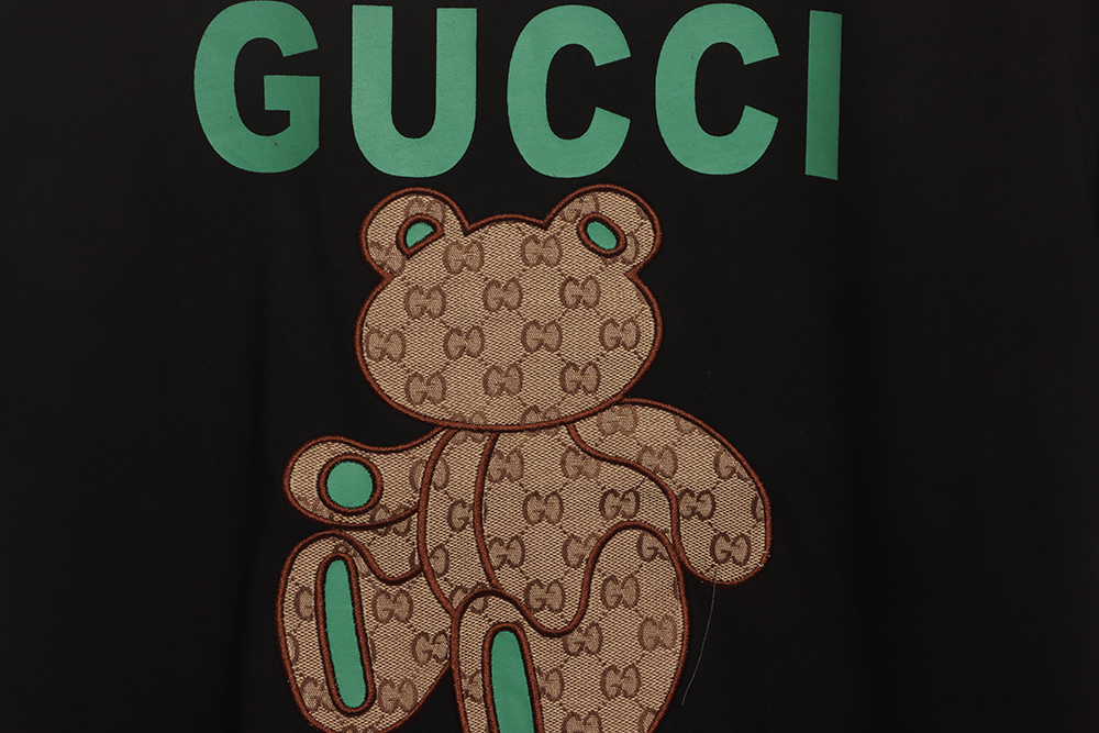 Gucci patchwork bear embroidered short sleeves