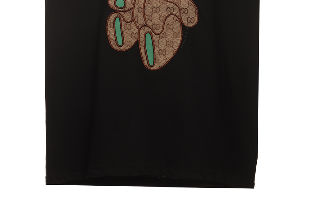Gucci patchwork bear embroidered short sleeves