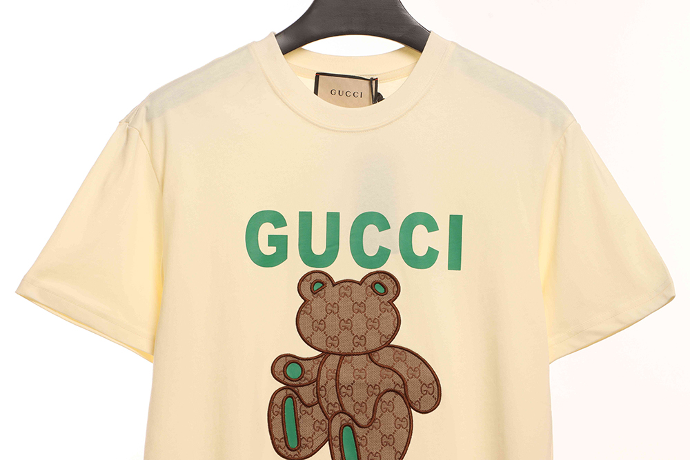 Gucci patchwork bear embroidered short sleeves