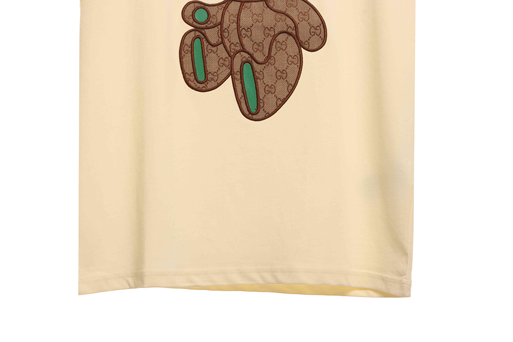 Gucci patchwork bear embroidered short sleeves