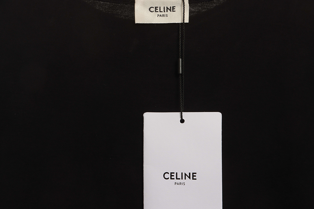Celine hot diamond letter short sleeves black