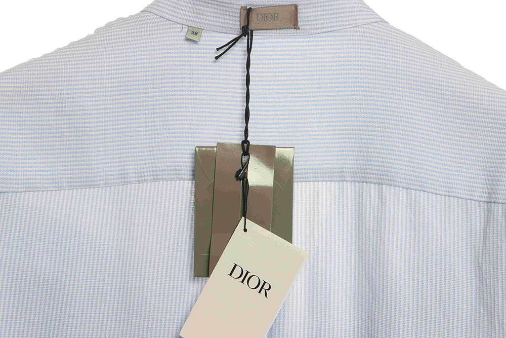 Dior striped embroidered long sleeve shirt