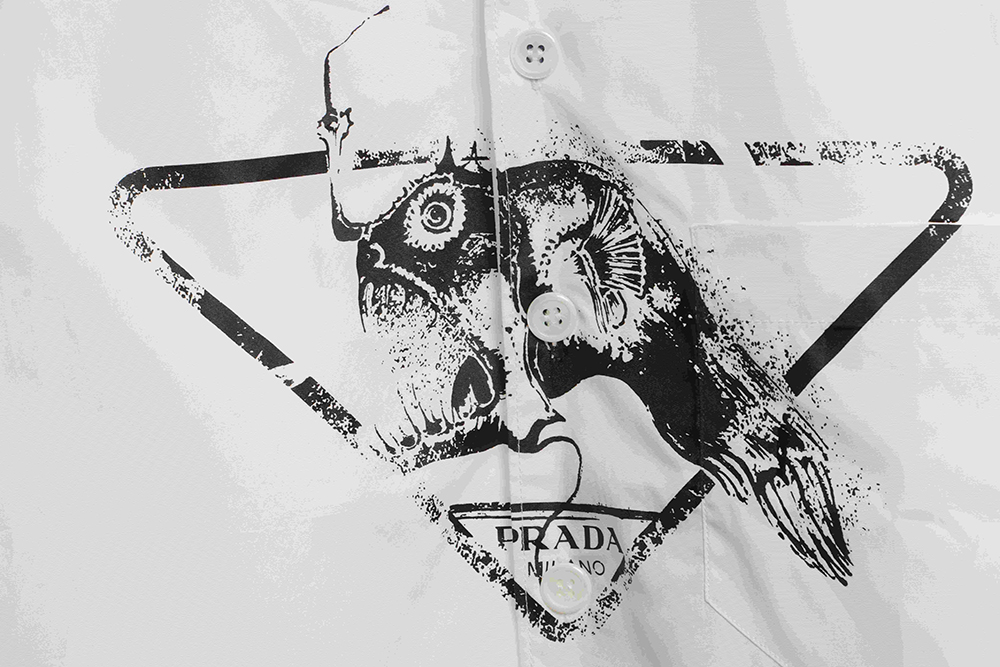 Prada piranha print shirt