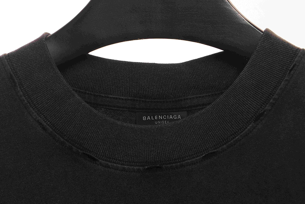 Balenciaga distressed washed front and back surf print short sleeves
