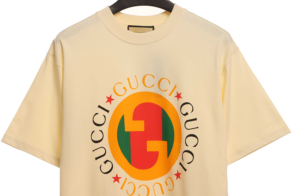 Gucci double G color block logo letter short sleeves