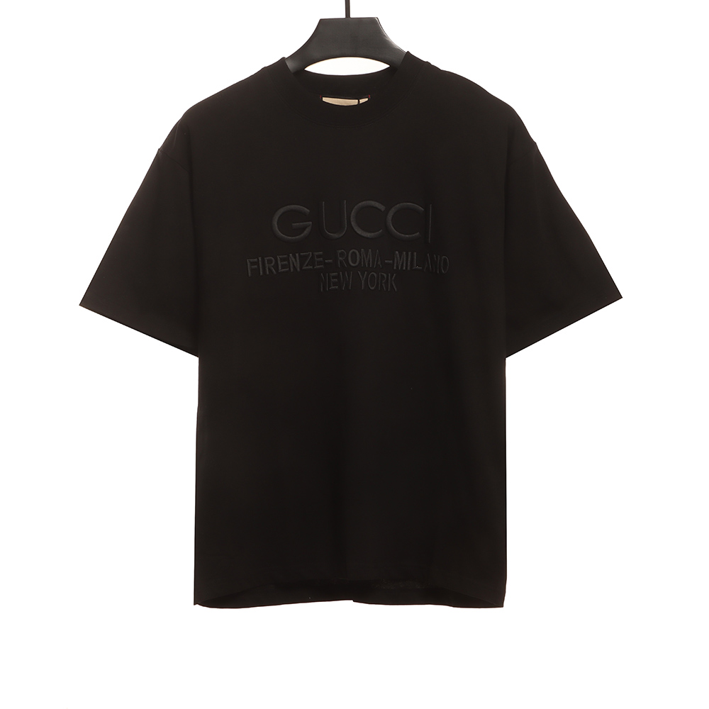 Gucci Classic City Series Embroidered Letters Short Sleeve
