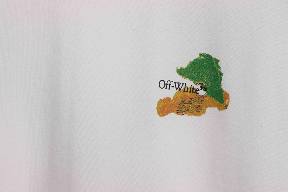Off White eco-friendly ink hand-painted colorful graffiti short sleeves