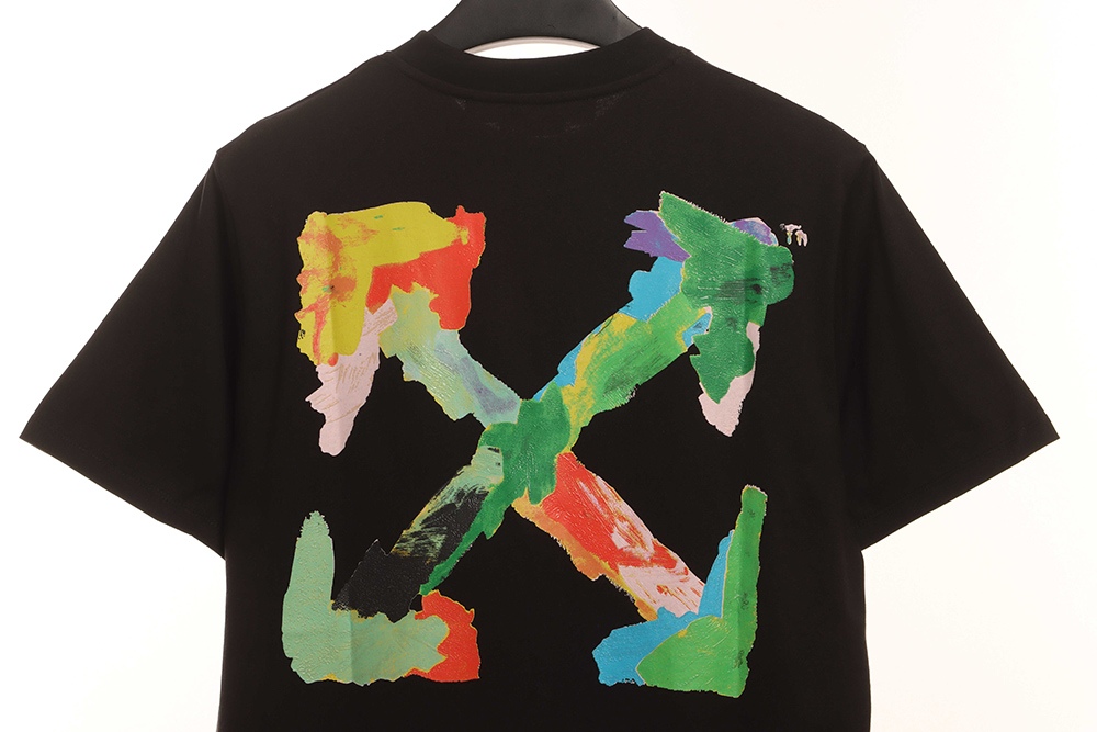 Off White eco-friendly ink hand-painted colorful graffiti short sleeves