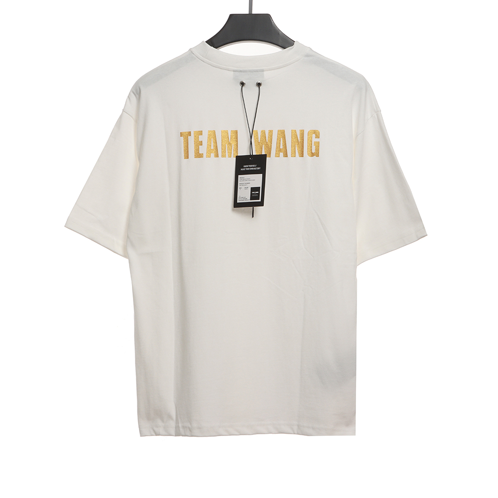 Team wang simple letter short sleeves