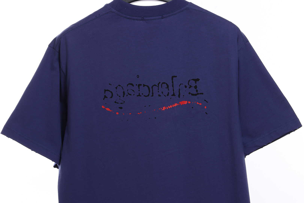 Balenciaga front and rear cola graffiti print short sleeves