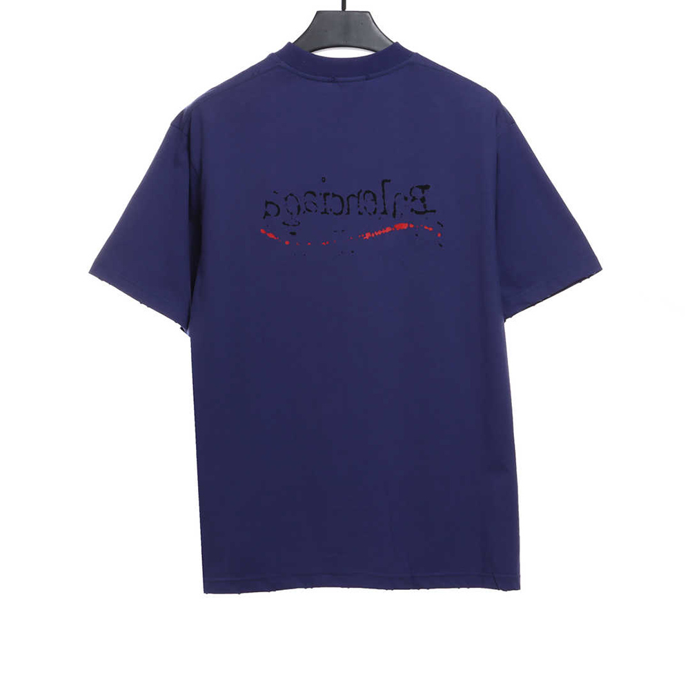 Balenciaga front and rear cola graffiti print short sleeves