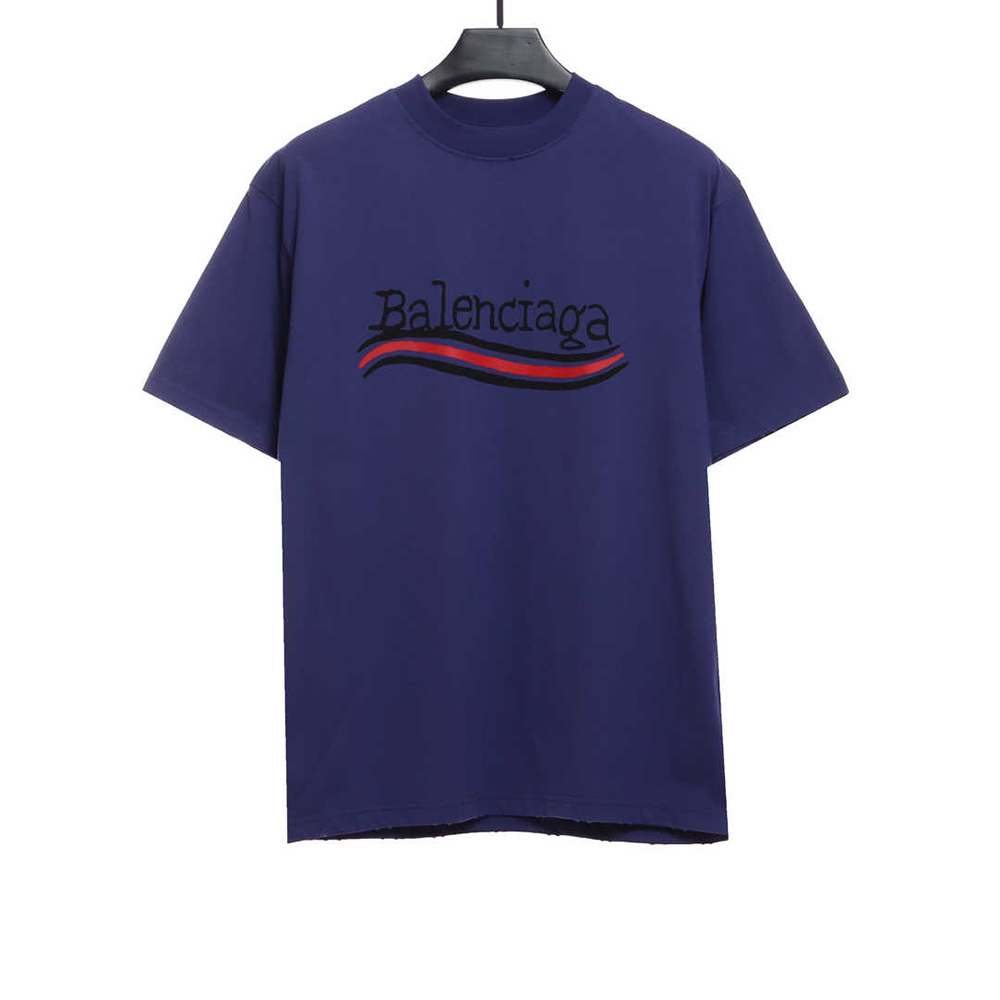 Balenciaga front and rear cola graffiti print short sleeves