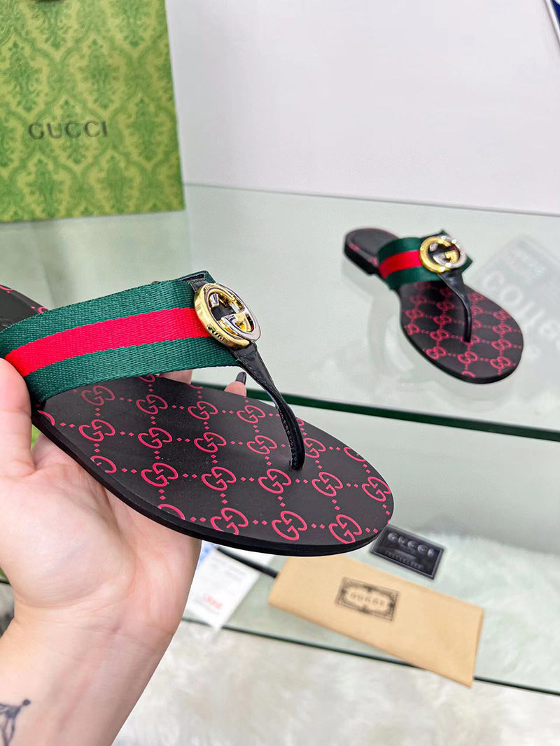 Gucci Kika Canvas Thong Slides