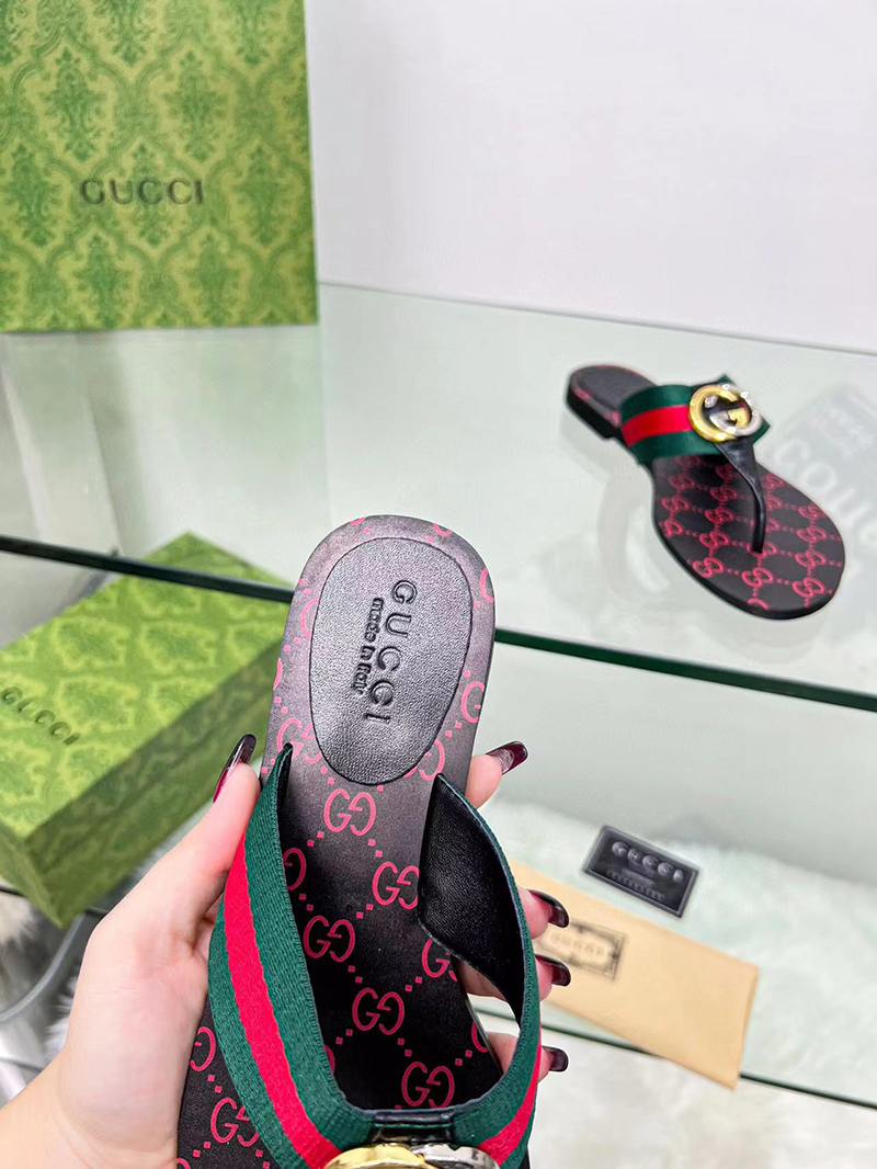 Gucci Kika Canvas Thong Slides