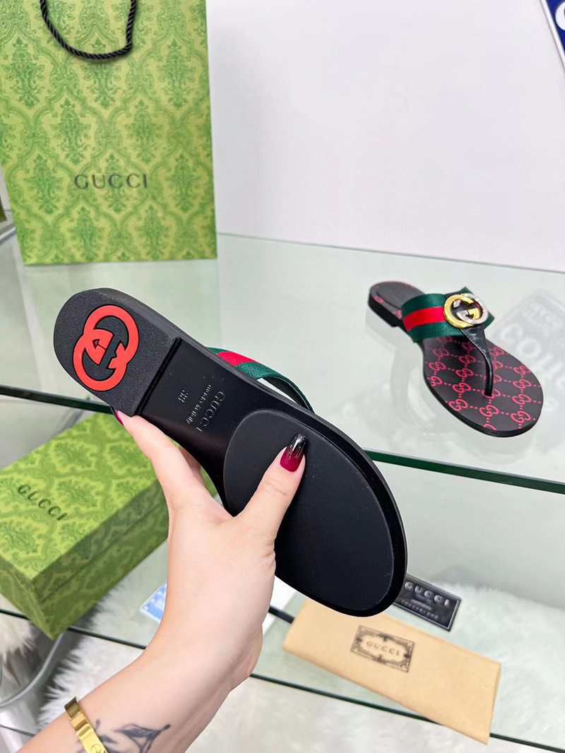 Gucci Kika Canvas Thong Slides