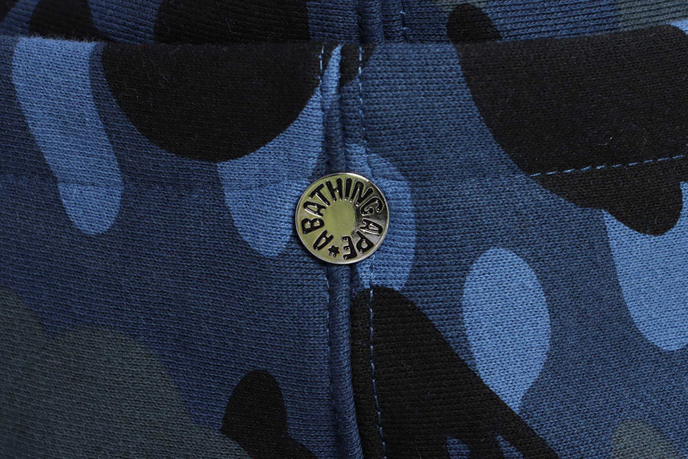 BAPE tiger embroidered zippered double-hooded hoodie
