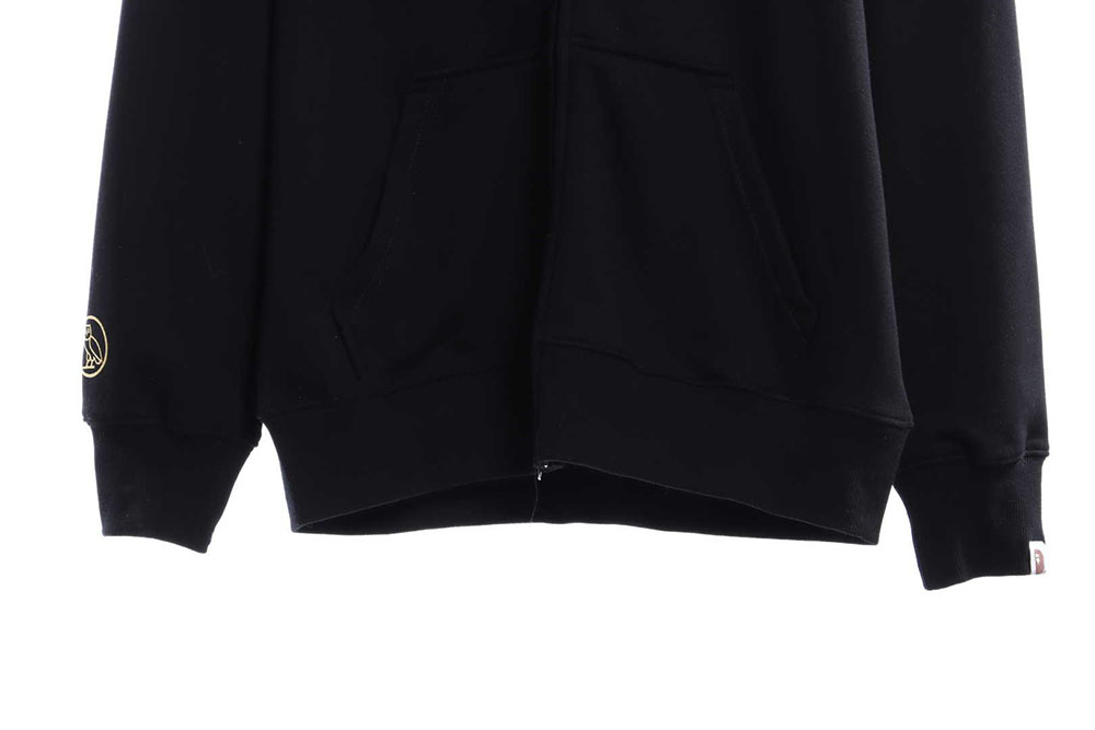 BAPE co-branded OVO color-blocked zipper hoodie