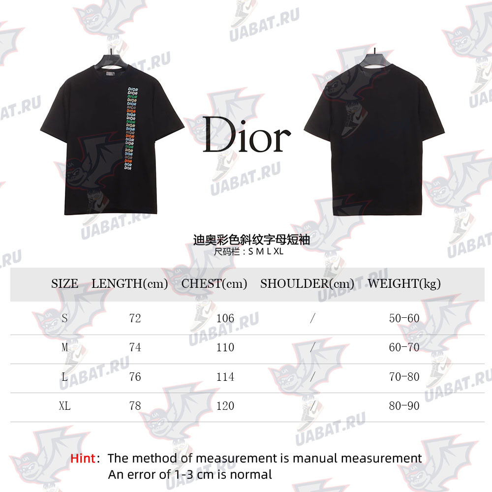 Dior colorful twill letter short sleeves CM1