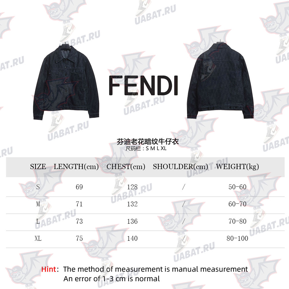 Fendi presbyopic dark pattern denim jacket