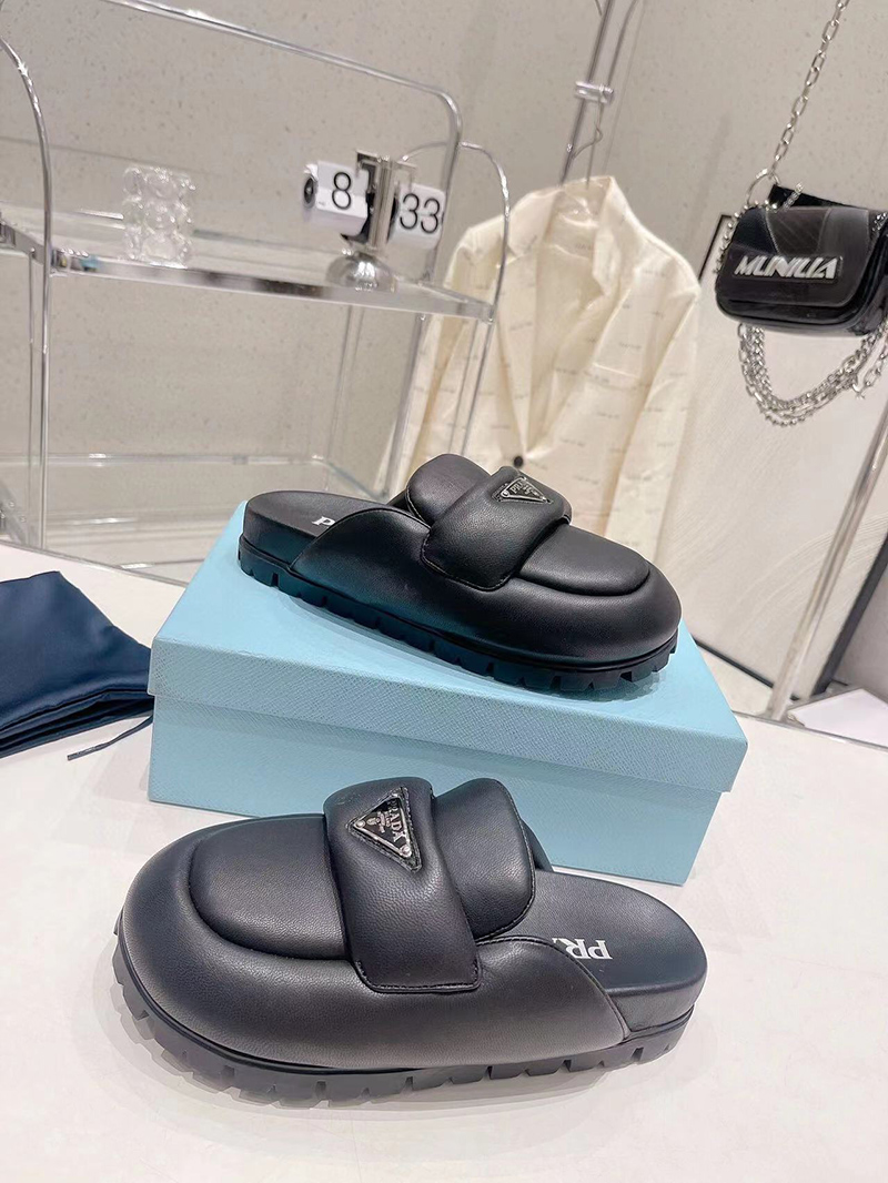 Prada Soft padded nappa leather sabots