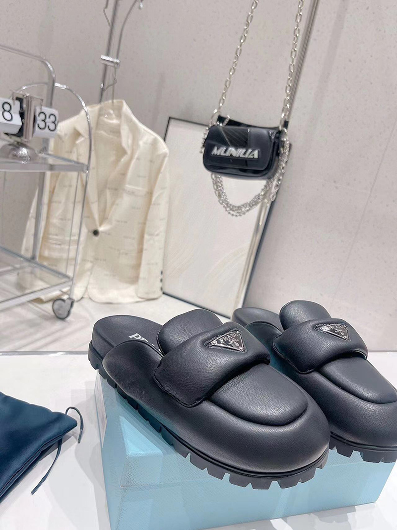 Prada Soft padded nappa leather sabots
