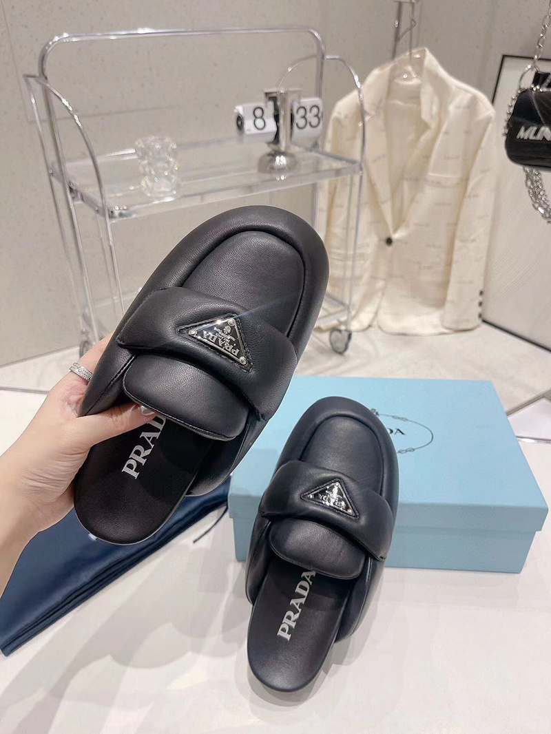 Prada Soft padded nappa leather sabots