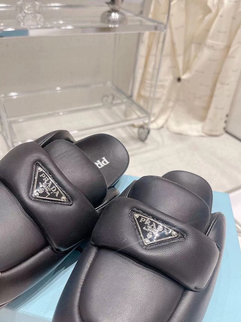 Prada Soft padded nappa leather sabots