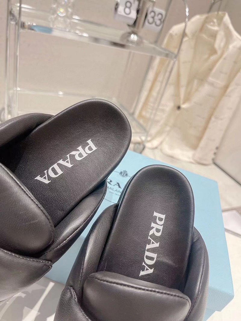 Prada Soft padded nappa leather sabots