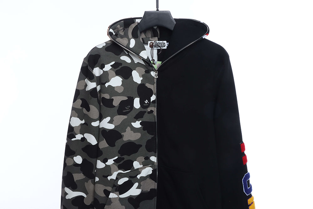 BAPE camo patchwork hoodie