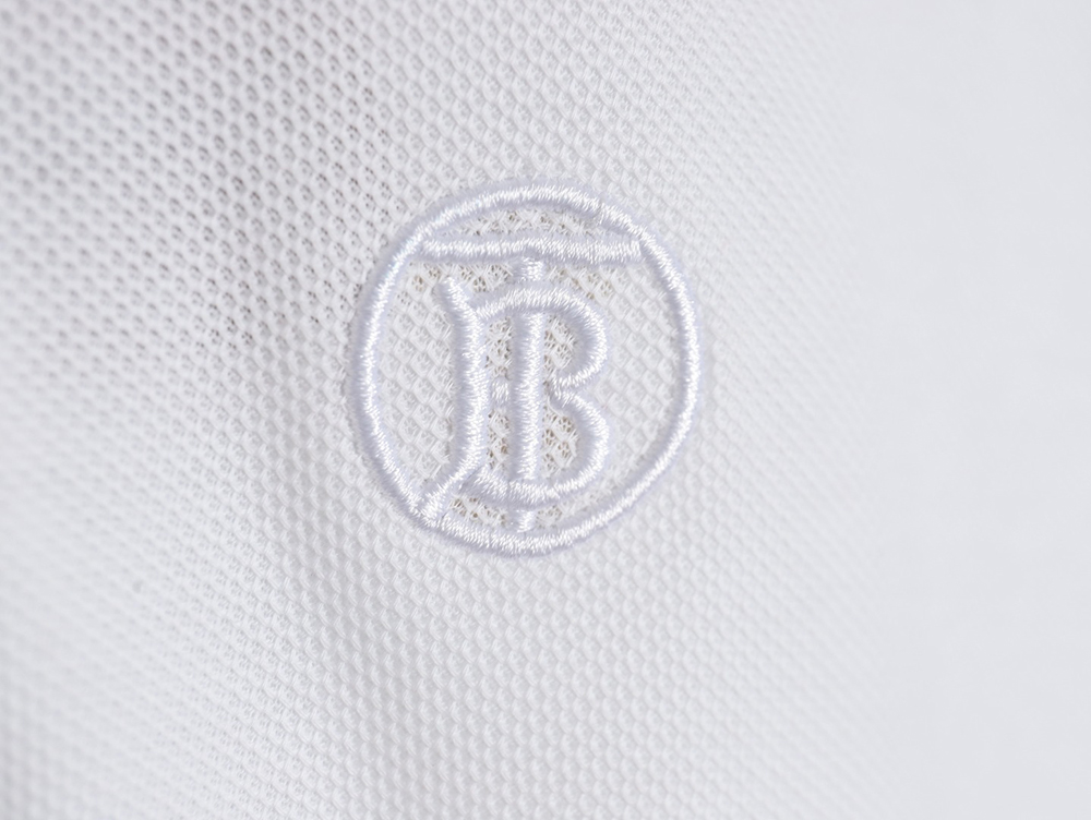 Burberry gold button logo embroidered polo shirt