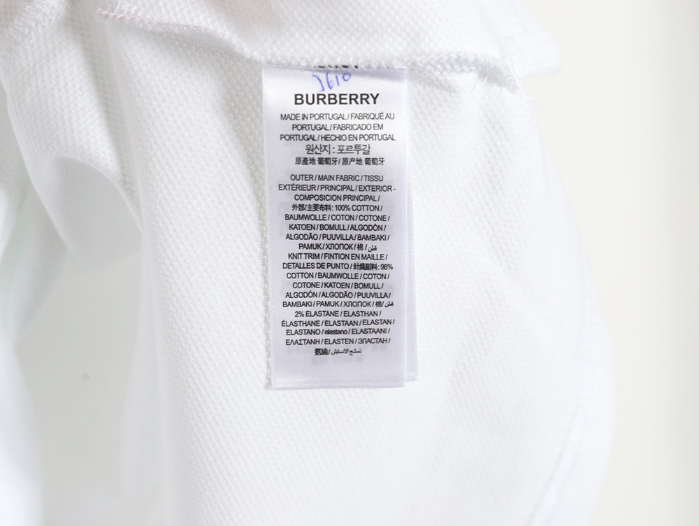 Burberry gold button logo embroidered polo shirt