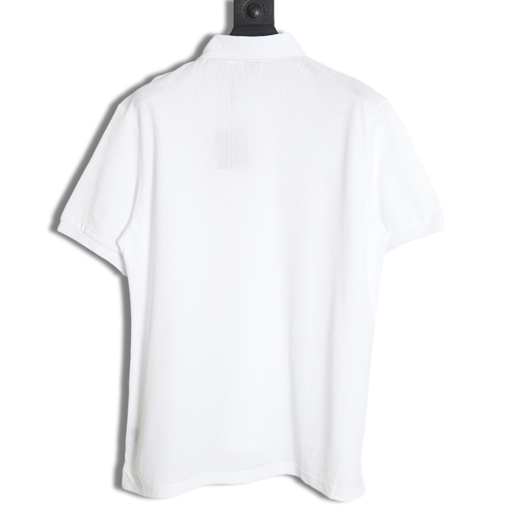 Burberry gold button logo embroidered polo shirt