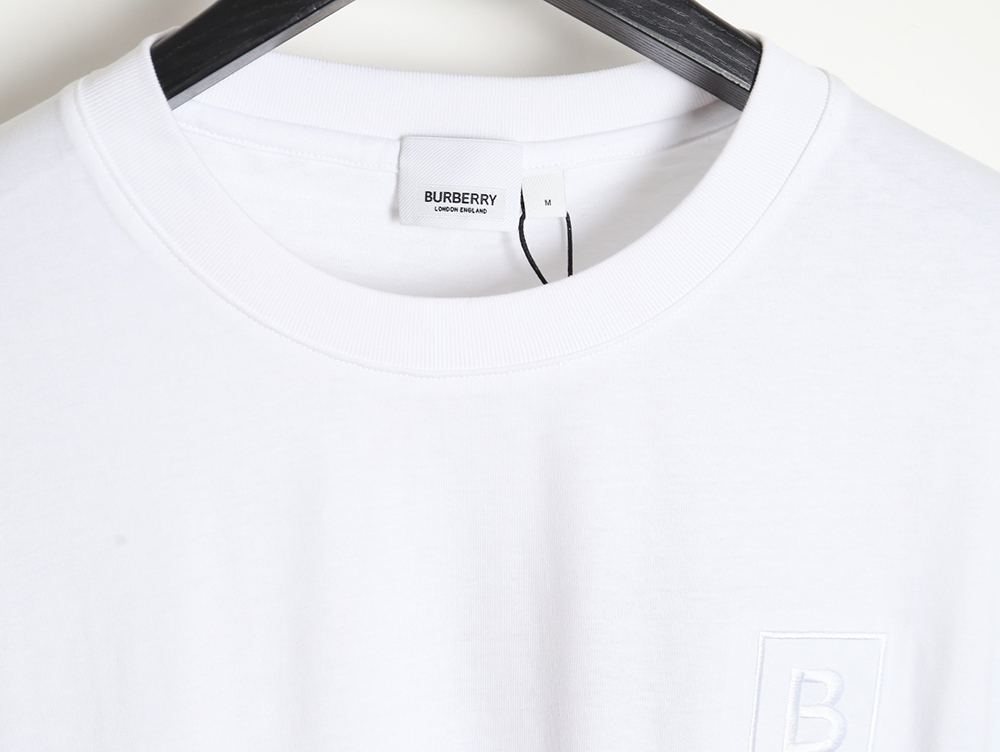 Burberry B logo embroidered plaid patchwork T-shirt