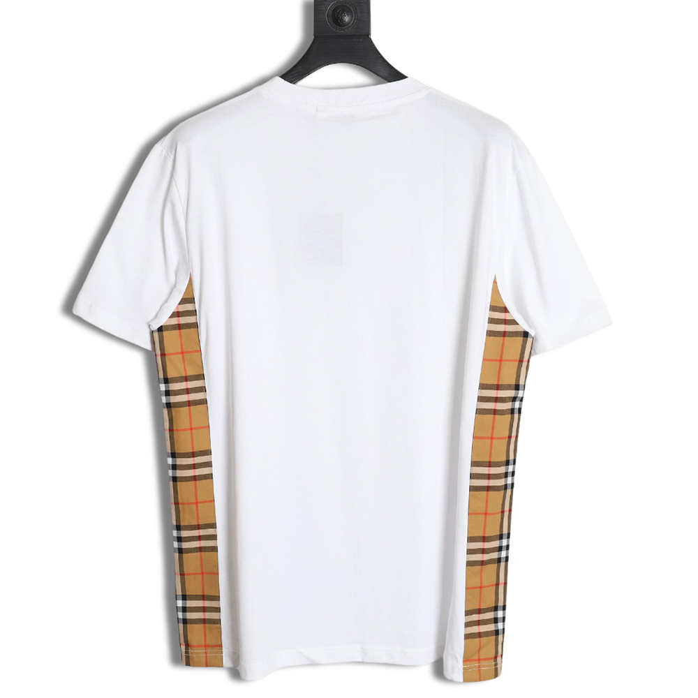 Burberry B logo embroidered plaid patchwork T-shirt
