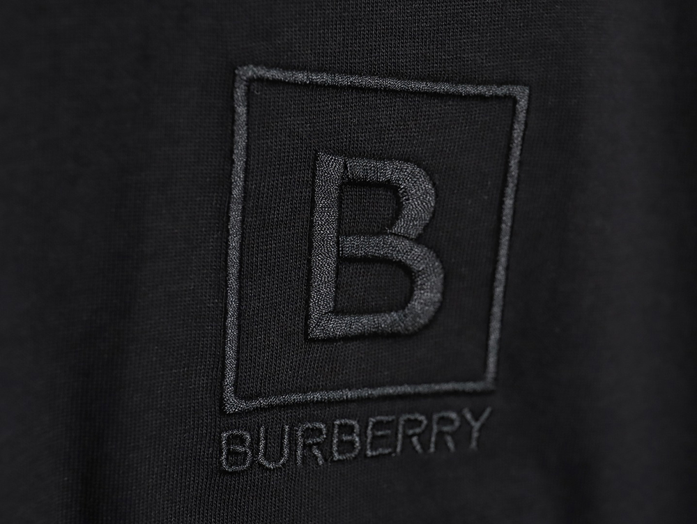 Burberry B logo embroidered plaid patchwork T-shirt TSK1