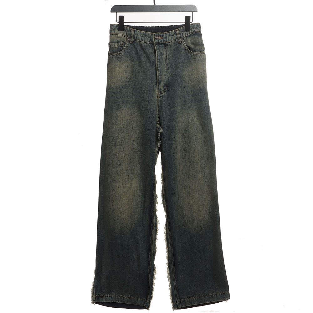 Balenciaga patchwork distressed work jeans
