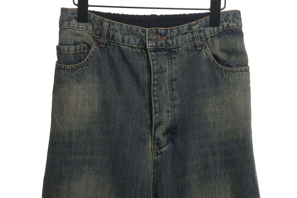 Balenciaga patchwork distressed work jeans