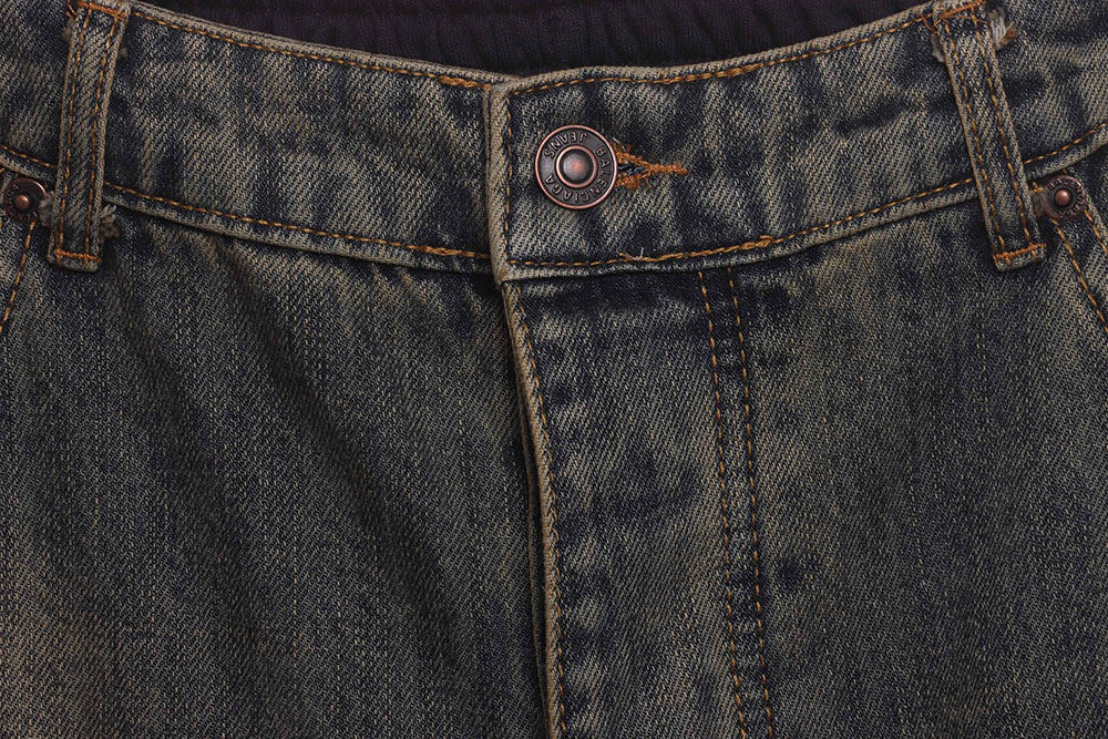 Balenciaga patchwork distressed work jeans